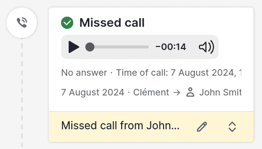 Voicemails are stored alongside missed calls